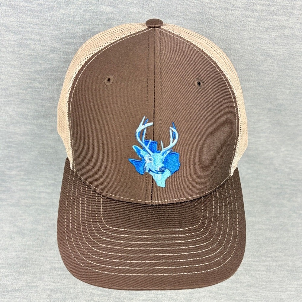 Keystone Light Trucker Hat Mens Brown Tan Texas Deer Embroidered Snapback Cap